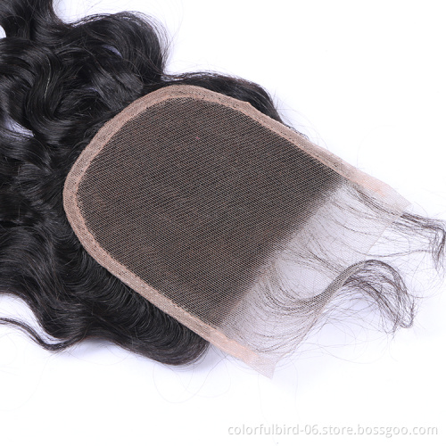 Wholesale Water Wave Closure 4x4 Transparent Lace Closure Brazilian WaterWave  Remy Human Hair Closure Brazilian Hair